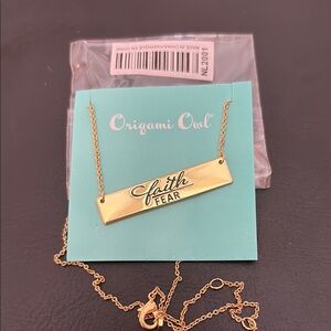Origami Owl Gold Necklace - Faith Over Fear